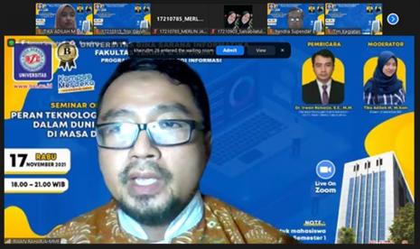 Program Studi (prodi) Teknologi Informasi, Fakultas Teknik dan Informatika (FTI) Universitas BSI (Bina Sarana Informatika) menggelar seminar online teknologi 2021, mengusung tema 