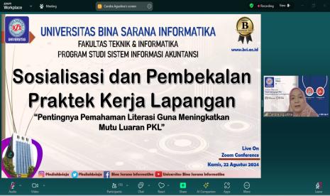 Program Studi Sistem Informasi Akuntansi Universitas BSI (Bina Sarana Informatika) kembali bikin gebrakan dengan menggelar Sosialisasi Pelaksanaan Praktek Kerja Lapangan (PKL)