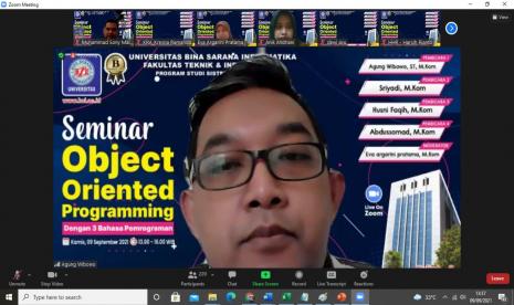 Program studi Sistem Informasi (SI) Universitas BSI (Bina Sarana Informatika) menghadirkan webinar mengenai Object Oriented Programming (OOP). 