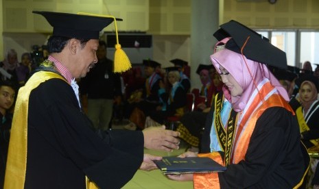 Prosesi wisuda lulusan UIN Sunan Kalijaga bertempat di Gedung Prof Dr HM Amin Abdullah.