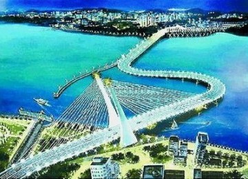 Proyek jembatan selat Malaka yang menghubungkan Dumai (Indonesia) dan Malaka (Malaysia). (ilustrasi)