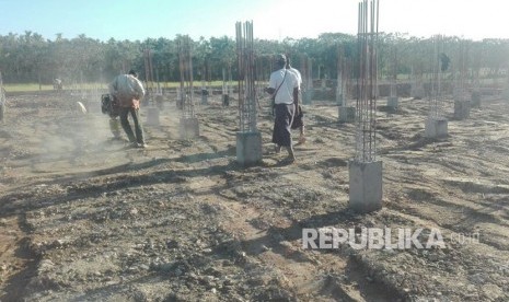 Proyek pembangunan bangunan utama RS Indonesia yang terletak di Myaung Bwe Village, Mrauk U Township, Rakhine State, Myanmar.