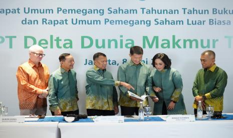 PT Delta Dunia Makmur, Tbk (DOID) menggelar Rapat Umum Pemegang Saham Tahunan (RUPS) Tahun Buku 2022 dan Rapat Umum Pemegang Saham Luar Biasa (RUPSLB) di Jakarta, Sabtu (11/6/2023)