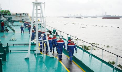 Kapal milik PT Pertamina International Shipping yakni kapal Gas Arjuna yang sukses lolos Paris MoU. (ilustrasi).