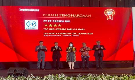 PT PP Presisi Tbk berhasil mendapatkan 2 penghargaan dalam Top Governance, Risk, Compliance (GRC) Awards 2022. Adapun raihan penghargaan ini diharapkan mendorong kinerja perseroan dapat lebih baik lagi dalam menerapkan GRC.