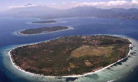  Pelaku Wisata Lombok Utara akan Gelar Pekenan Dayan Gunung. Pulau Gili Trawangan, Lombok, Nusa Tenggara Barat.