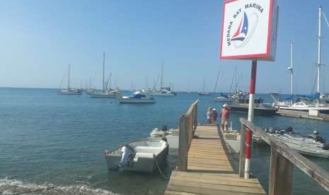 Puluhan Yacht bersandar Medana Bay Marina dalam rangkaian Sail Moyo Tambora di Desa Medana, Kecamatan Tanjung, Kabupaten Lombok Utara, Senin (17/9).