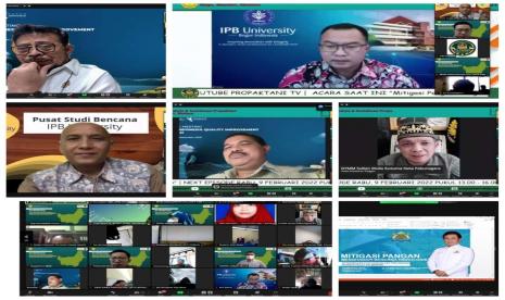 Pusat Studi Bencana (PSB), Lembaga Penelitian dan Pengabdian kepada Masyarakat (LPPM) IPB University  menggelar Webinar Mitigasi Bencana Hidrologis untuk Ketahanan Pangan, Selasa (8/2).