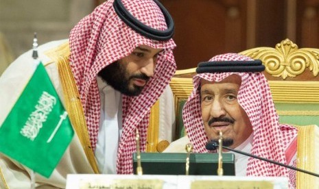 Putra Mahkota Arab Saudi Pangeran Mohammed bin Salman dan Raja Salman.