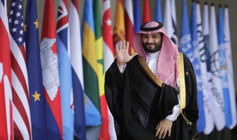  Putra Mahkota dan Perdana Menteri Arab Saudi Mohammed bin Salman Al Saud saat KTT G20 di Nusa Dua, Bali, Indonesia, Selasa 15 November 2022. 