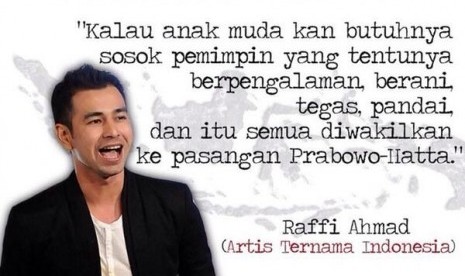 Raffi Ahmad dukung Prabowo