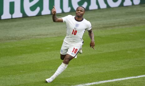 Striker timnas Inggris Raheem Sterling.