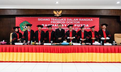 Rahmad Syah Putra melakanakan  Sidang Terbuka Promosi Doktor  di UIN Ar-Raniry Banda Aceh, Rabu (22/6/2022) pagi.