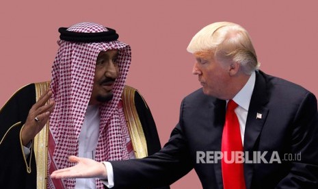 Trump dan Raja Salman Perbarui Kesepakatan Pertahanan  . Foto: Raja Salman dan Donald Trump