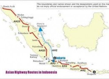 Rancangan rute Sumatera highway (ilustrasi)