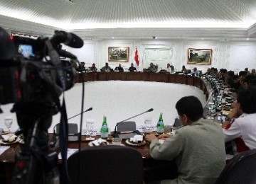 Rapat kabinet yang dipimpin oleh Presiden SBY, beberapa hari lalu.