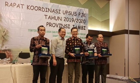 Rapat Koordinasi UPSUS Padi, Jagung Kedelai Provinsi Jambi di Bogor, akhir pekan lalu.