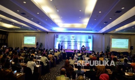 Rapat Koordinasi Zakat Nasional. Wakil Presiden Jusuf Kalla meemberikan sambuta pada pembukaan Rapat Koordinasi Zakat Nasional 2017 di Jakarta, Rabu (4/10). 