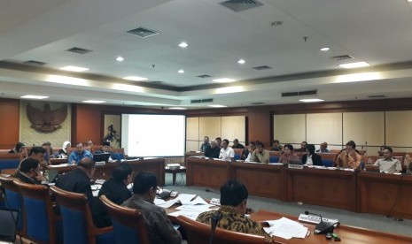 Rapat Panja Tim Perumus Revisi Undang-undang Nomor 15 Tahun 2003 tentang Pemberantasan Tindak Pidana Terorisme di Komplek Parlemen, Senayan, Jakarta, Rabu (23/5).