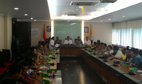 Rapat perdana DPP Partai Golkar kubu Agung Laksono di kantor DPP di Jakarta.