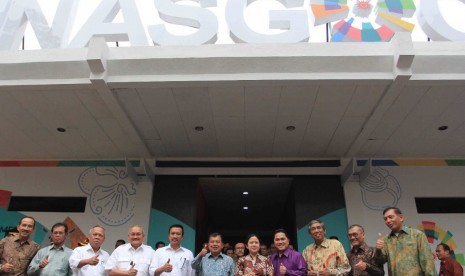 Rapat pleno persiapan Asian Games 2018 digelar di Kantor INASGOC, Wisma Serbaguna, Senayan, Jakarta, Selasa (18/7). 