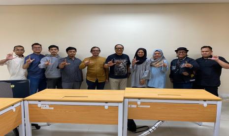 Rapat rencana kegiatan Harbukfes di Kantor UPA Perpustakaan, Kampus Untirta, Sindangsari, Kabupaten Serang, pada Jumat (19/4/2024).