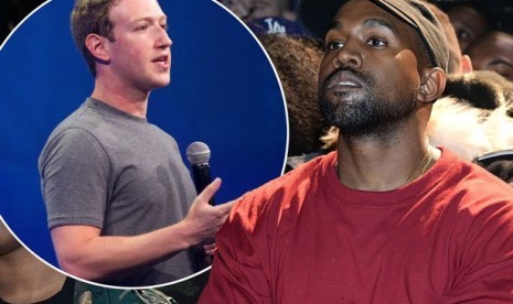 Rapper Kanye West dan CEO Facebook Mark Zuckerberg