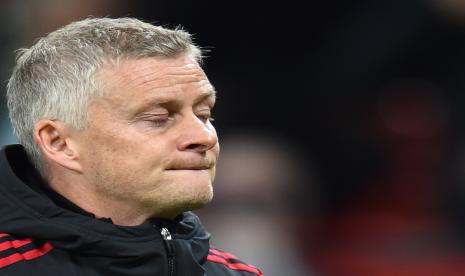 Reaksi Manajer Manchester United Ole Gunnar Solskjaer setelah pertandingan sepak bola Liga Inggris antara Manchester United dan Liverpool FC di Manchester, Inggris, 24 Oktober 2021. 