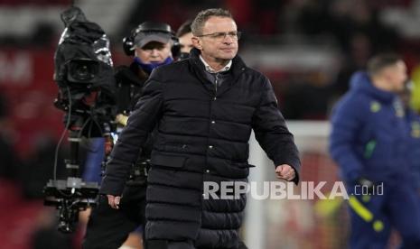 Reaksi manajer Manchester United Ralf Rangnick.