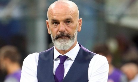 Reaksi pelatih Fiorentina, Stefano Pioli pada laga Serie A lawan Inter Milan, di Giuseppe Meazza, Senin (21/8) dini hari WIB.