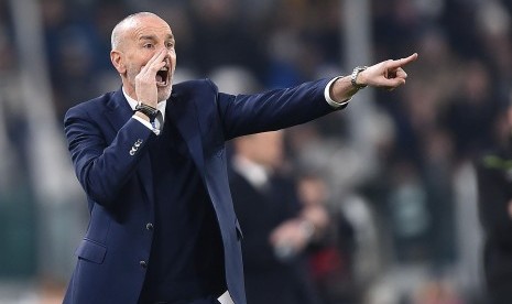 Reaksi pelatih Inter Milan, Stefano Pioli pada laga Serie A lawan Juventus di J-Stadium, Senin (6/2) dini hari WIB. Inter kalah 0-1.