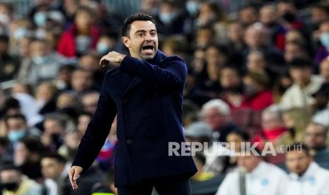 Pelatih Barcelona Xavi Hernandez.