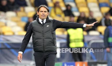  Reaksi pelatih kepala Inter Simone Inzaghi pada pertandingan sepak bola grup D Liga Champions UEFA antara Shakhtar Donetsk dan Inter Milan di Kiev, Ukraina,Rabu (29/9) di hari WIB.