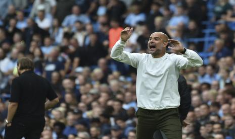 Pelatih Manchester City Pep Guardiola.