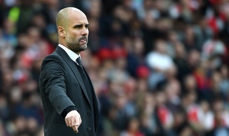 Pelatih Manchester City Pep Guardiola.