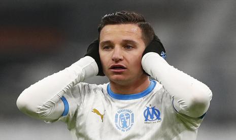 Reaksi pemain Olympique Marseille Florian Thauvin. Ilustrasi 