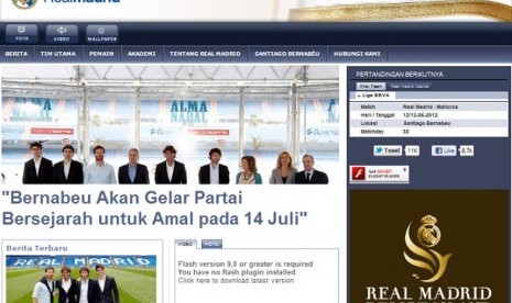 Real Madrid berbahasa Indonesia.