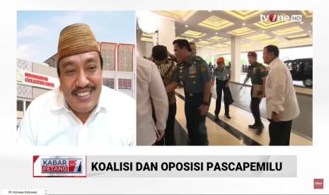 Rektor sekaligus Guru Besar Ilmu Politik Universitas Muhammadiyah Jakarta (UMJ) Prof Dr Mamun Murod, saat menjadi salah satu narasumber dalam program Kabar Petang TVOne, Selasa (20/2/2024).