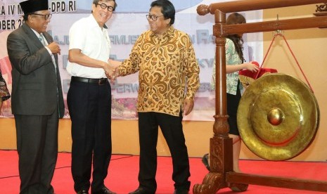 Rembuk Nasional 'Membangun Harmonisasi Legislasi Nasional Dengan Legislasi di Daerah' yang digelar Panitia Perancang Undang-Undang(PPUU) DPD RI, Gedung Nusantara IV Senayan Jakarta, Rabu(18/10).