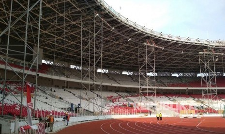 Renovasi Stadion Utama Gelora Bung Karno Senayan Jakarta, Selasa (31/10).