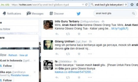 Respon netizen anak kecil gila karena obsesi ibunya