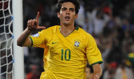 Ricardo Kaka saat berkostum timnas Brasil.