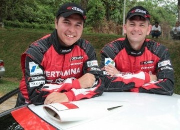 Rifat Sungkar dan Scott Beckwith dari tim Pertamina Cusco Rally Team saat rally di Asia Pacific Rally Championship (APRC) Whangarei – New Zealand