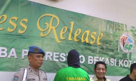 Rio Reifan saat dirilis di Polres Metro Bekasi Kota terkait kasus narkoba