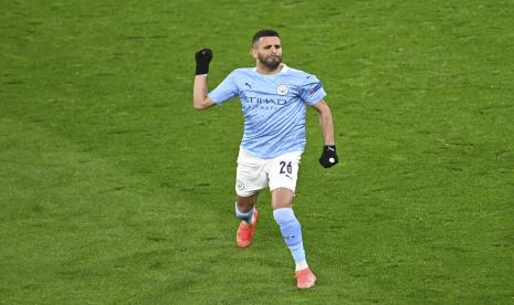 Gelandang Manchester City Riyad Mahrez.