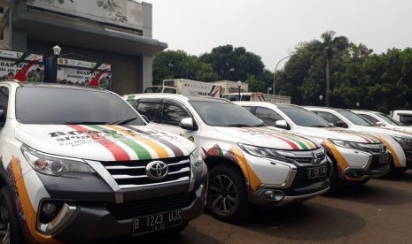 Road show uji jalan bahan bakar B30 pada kendaraan bermesin diesel di Gedung Lemigas, Kementerian ESDM, Jakarta Selatan, Kamis (5/9).