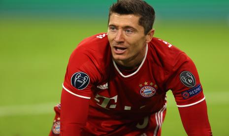 Penyerang Bayern Muenchen, Robert Lewandowski. 