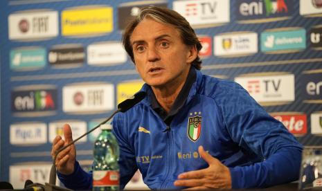 Pelatih timnas Italia, Roberto Mancini.