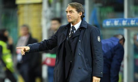 Pelatih timnas Italia Roberto Mancini.