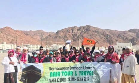 Rombongan jamaah umrah Naja Travel priode 29 Januari - 9 Februari 2018.